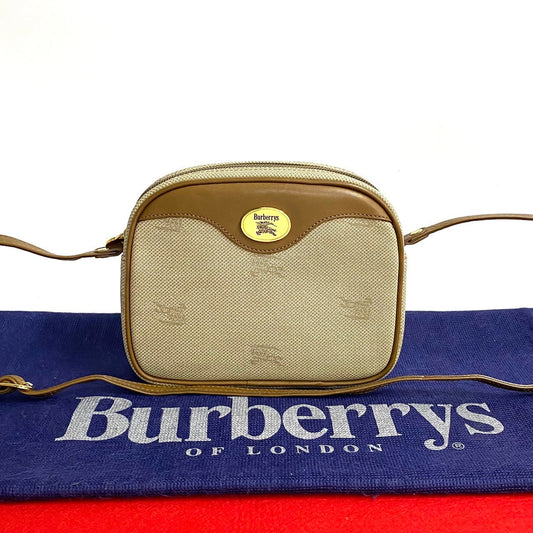 Burberrys Shoulder Bag Leather, Pvc Beige Shadow Horse Logo Metal Women Used Authentic