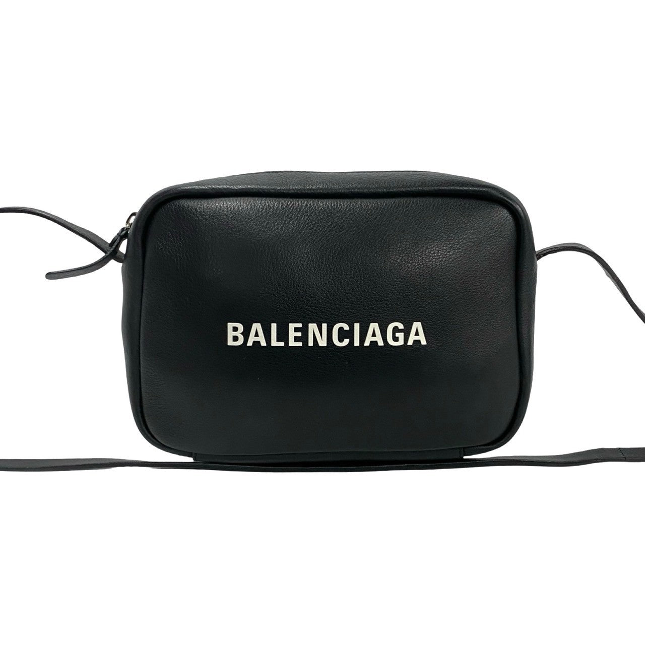 Balenciaga Shoulder Bag Leather Black Everyday Camera Bag Women Used Authentic