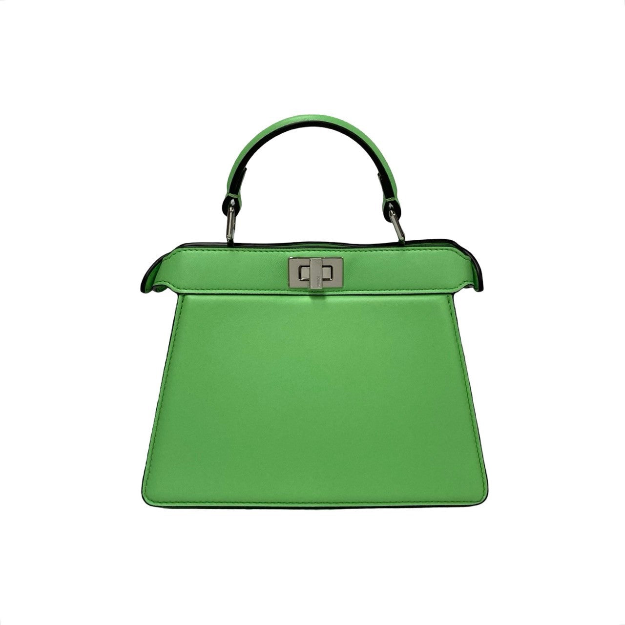 Fendi Shoulder Bag Leather Green Peekaboo I See You Petit Women Used Authentic