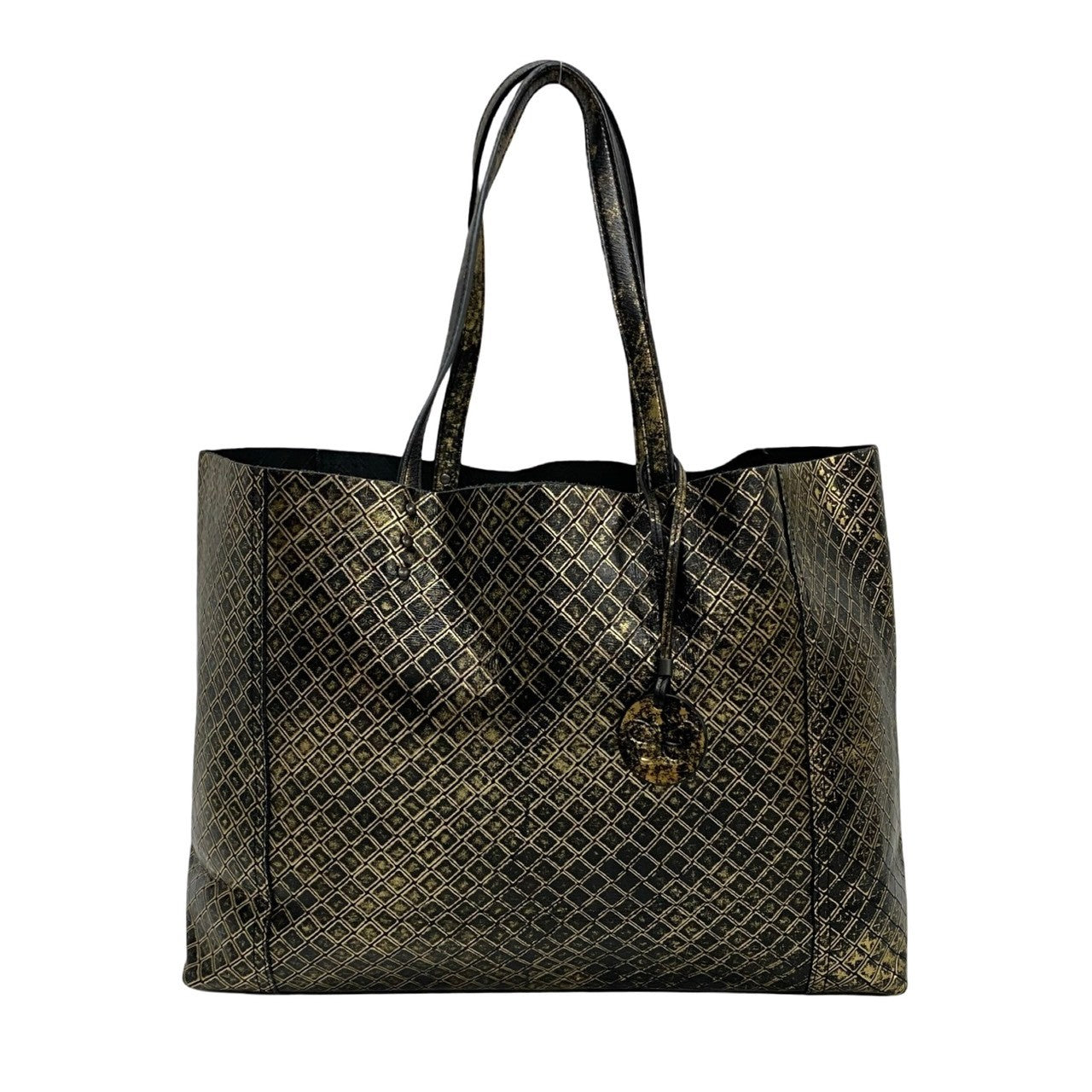 Bottegaveneta Tote Bag Leather Black Intrecciato Mirage Women Used Authentic