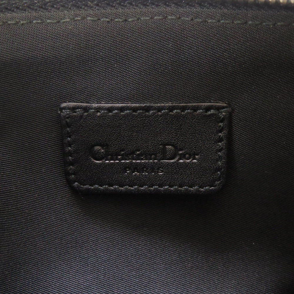 Christian Dior Pouch Canvas Black Saddle Pouch Trotter Women Used Authentic