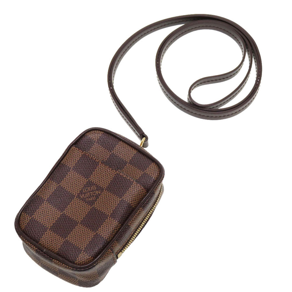 Louis Vuitton Shoulder Bag M61738 Damier Canvas Brown Damier Ebene Etui Okapi Pm Women Used Authentic