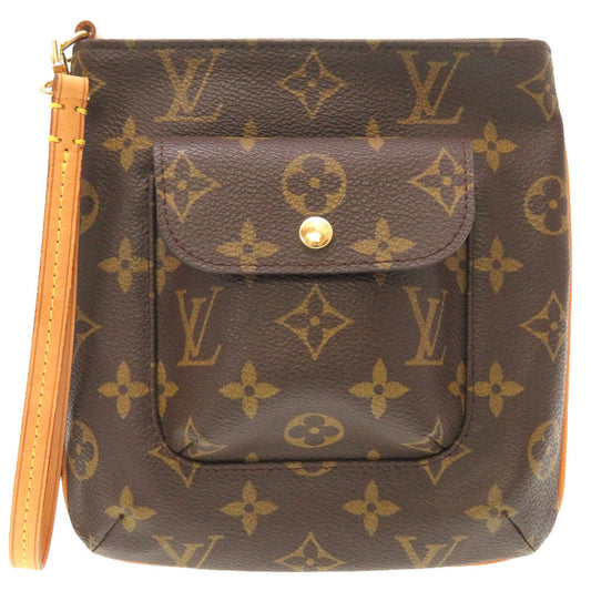 Louis Vuitton Pouch M51901 Monogram Canvas Brown Monogram Partition Women Used Authentic