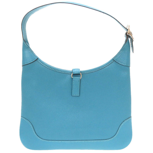 Hermes Shoulder Bag Shave Turquoise Trim 24 Women Used Authentic