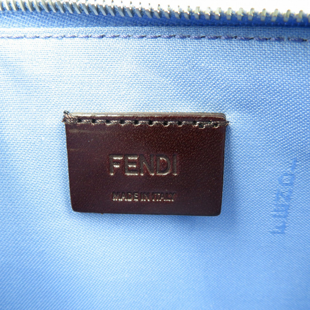 Fendi Pouch 8 M0341 Leather Blue Multi Studs Women Used Authentic