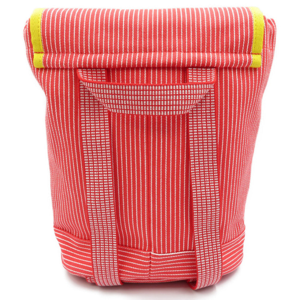 Hermes Backpack Cotton Red Kids Hose Stripe Caval Color Kids(unisex) Used Authentic