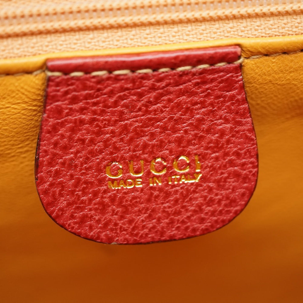 Gucci Handbag 000.113.0231 Leather Red Bamboo Women Used Authentic