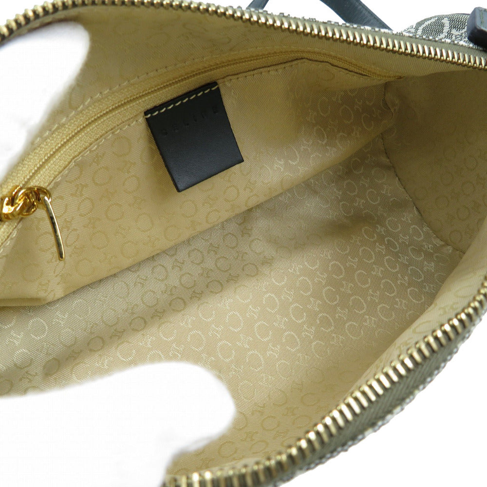 Celine Shoulder Bag Canvas, Leather Olive Women Used Authentic