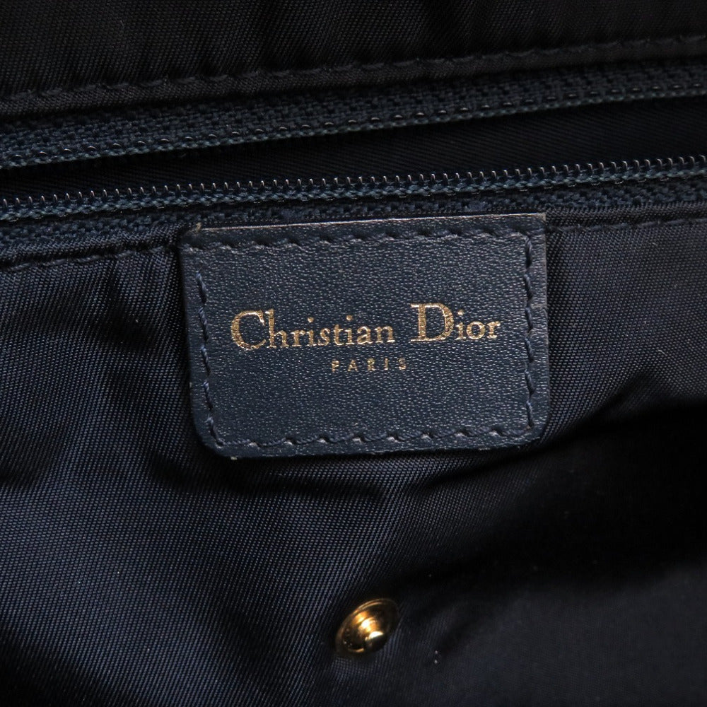 Christian Dior Boston Duffel Bag Canvas Navy Double Saddle Boston Duffel Bag Women Used Authentic