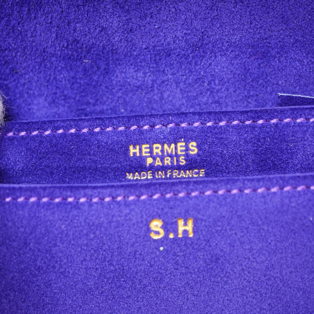 Hermes Shoulder Bag Doblis Purple Vintage Shoulder Clutch Bag Women Used Authentic