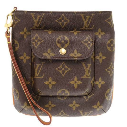 Louis Vuitton Pouch M51901 Monogram Canvas Brown Monogram Partition Women Used Authentic