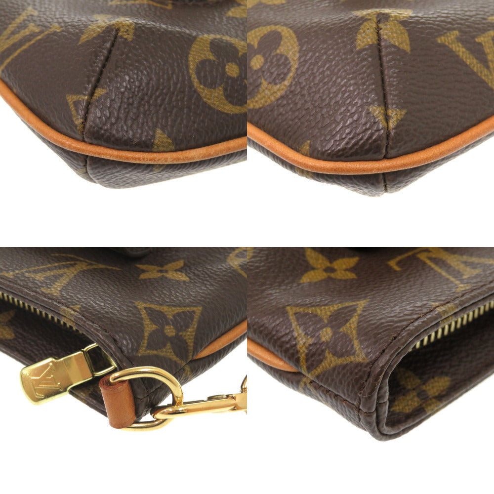 Louis Vuitton Pouch M51901 Monogram Canvas Brown Monogram Partition Women Used Authentic