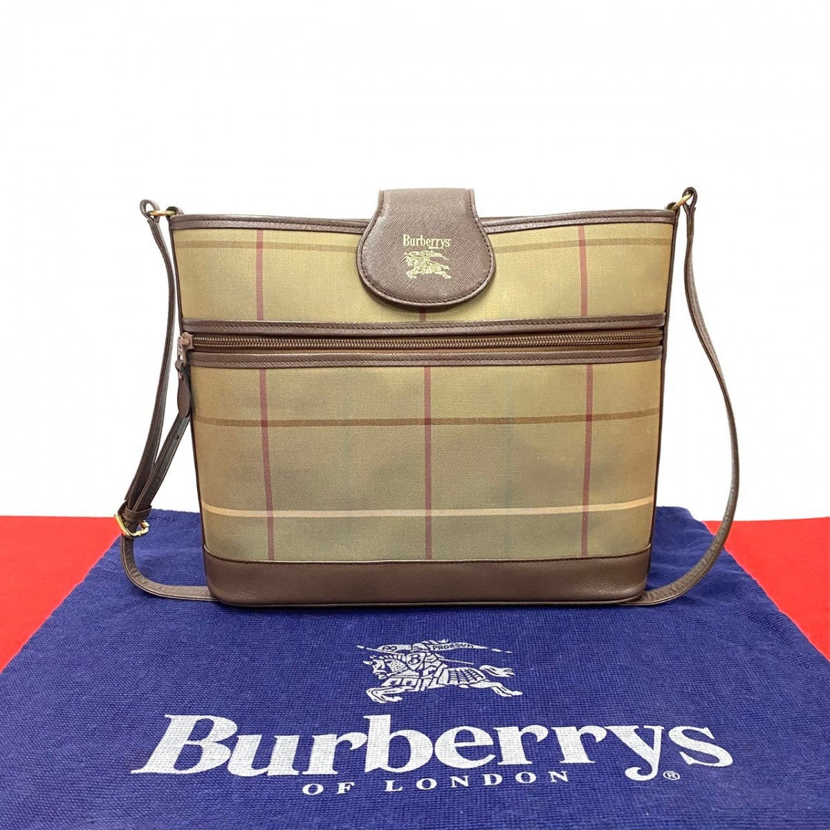 Burberry Shoulder Bag Canvas Brown