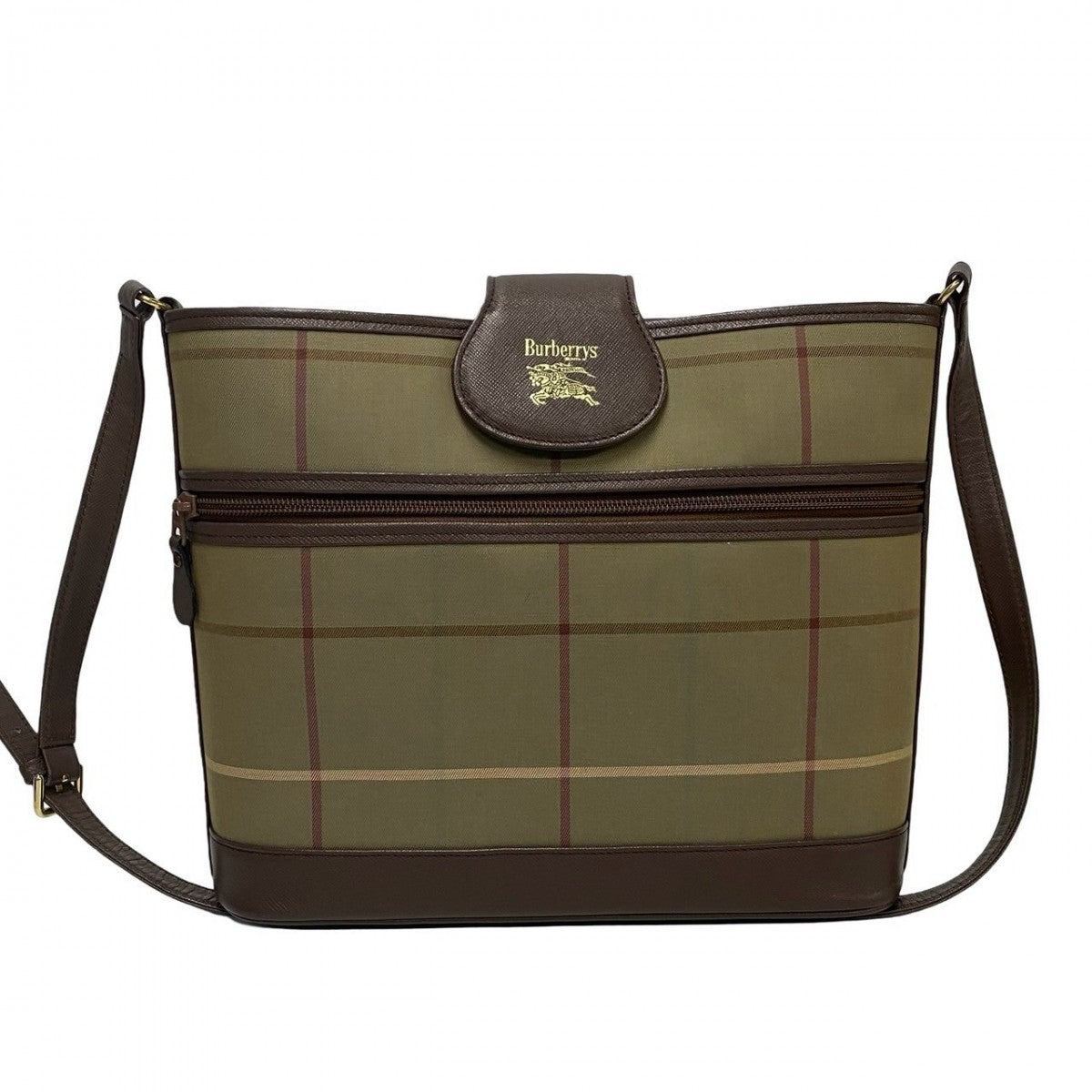 Burberry Shoulder Bag Canvas Brown