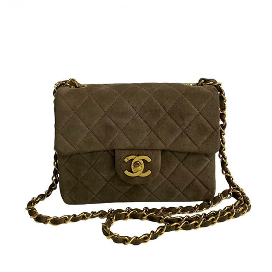 Chanel Shoulder Bag Leather Beige Matrasse