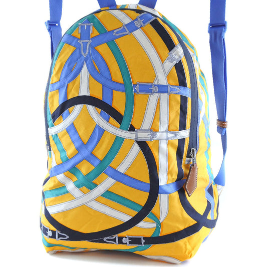 Hermes Backpack 071922 Ck Silk, Canvas Yellow Air Silk Backpack Unisex(unisex) Used Authentic