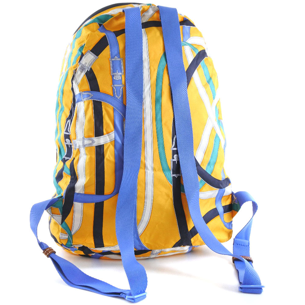 Hermes Backpack 071922 Ck Silk, Canvas Yellow Air Silk Backpack Unisex(unisex) Used Authentic