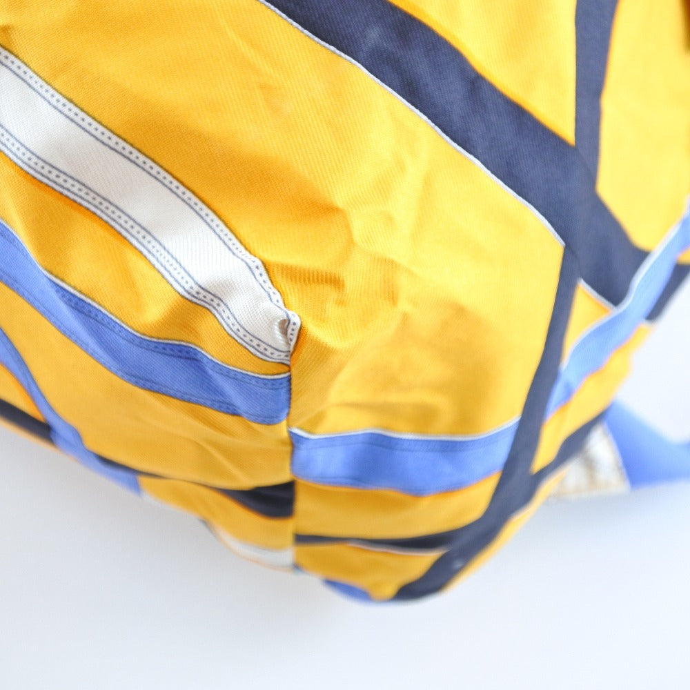 Hermes Backpack 071922 Ck Silk, Canvas Yellow Air Silk Backpack Unisex(unisex) Used Authentic