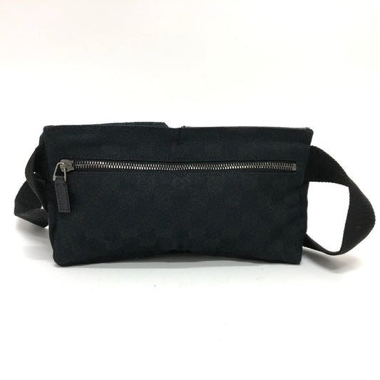 Gucci Waist Bag 162962 Gg Canvas Black Gg Canvas W Pocket Women Used Authentic