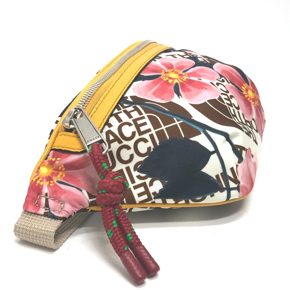 Gucci Sling Bag 650299 Nylon Multicolor The North Face Collaboration Waist Pouch Women Used Authentic