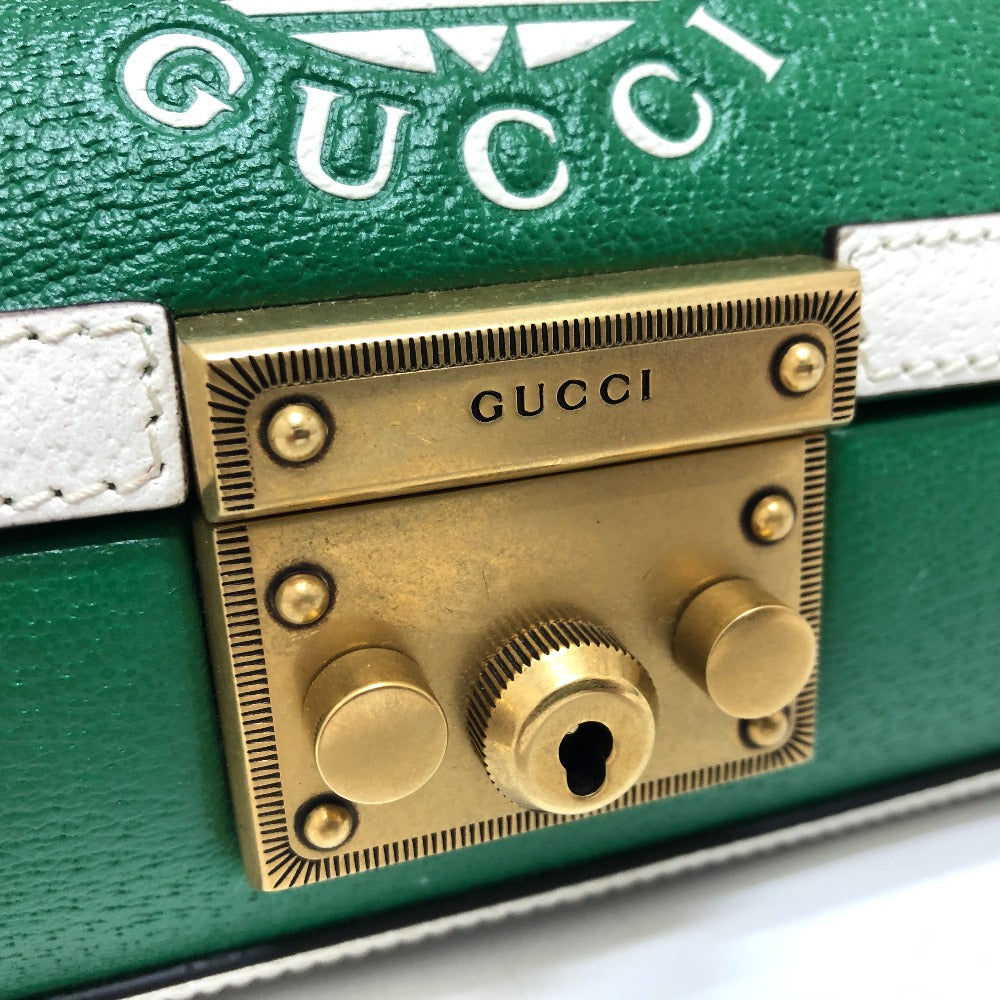 Gucci Handbag 723801 Leather Green Logo Golf Ball Case Women Used Authentic