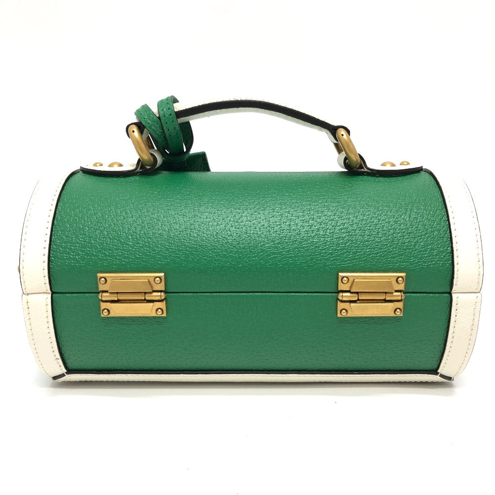 Gucci Handbag 723801 Leather Green Logo Golf Ball Case Women Used Authentic