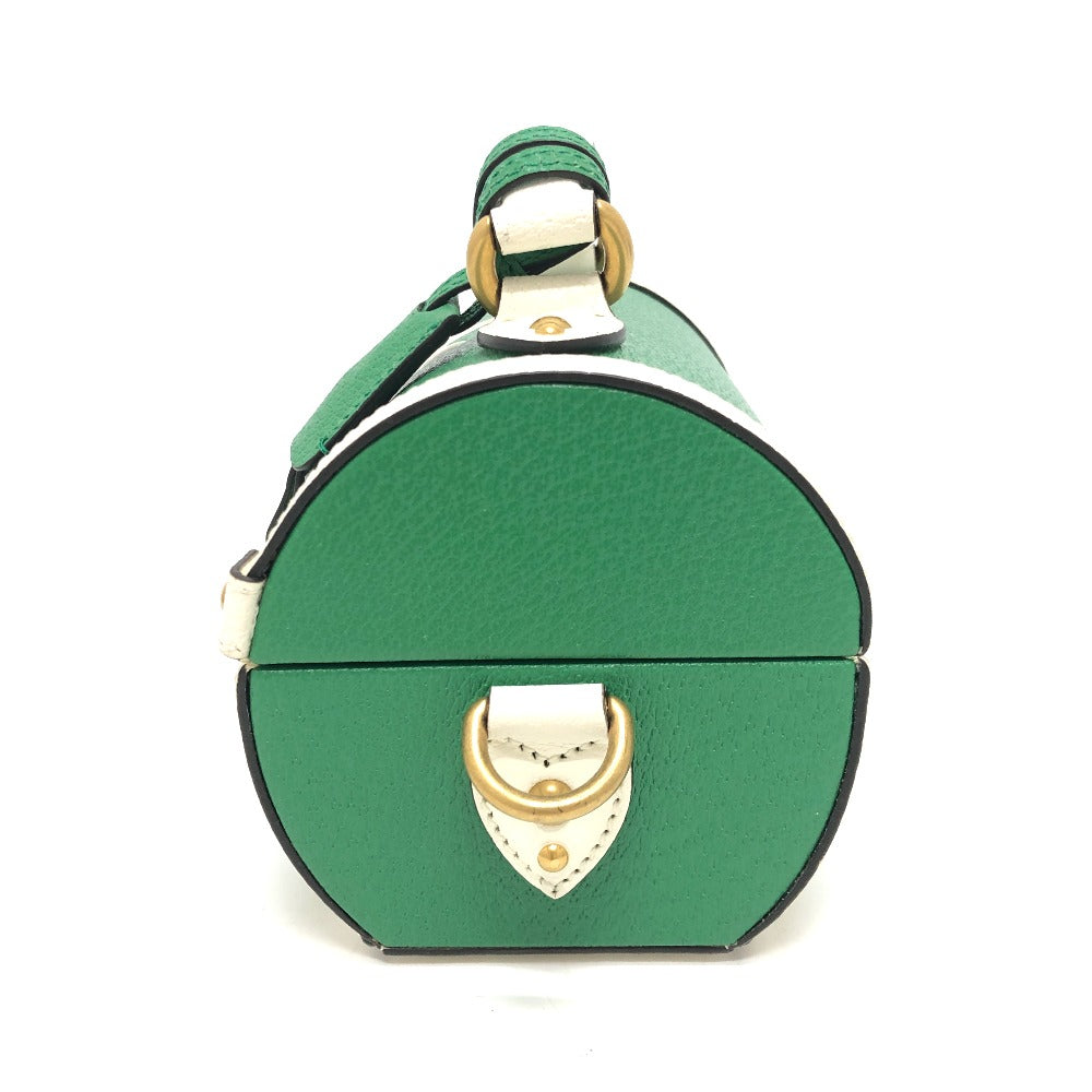 Gucci Handbag 723801 Leather Green Logo Golf Ball Case Women Used Authentic