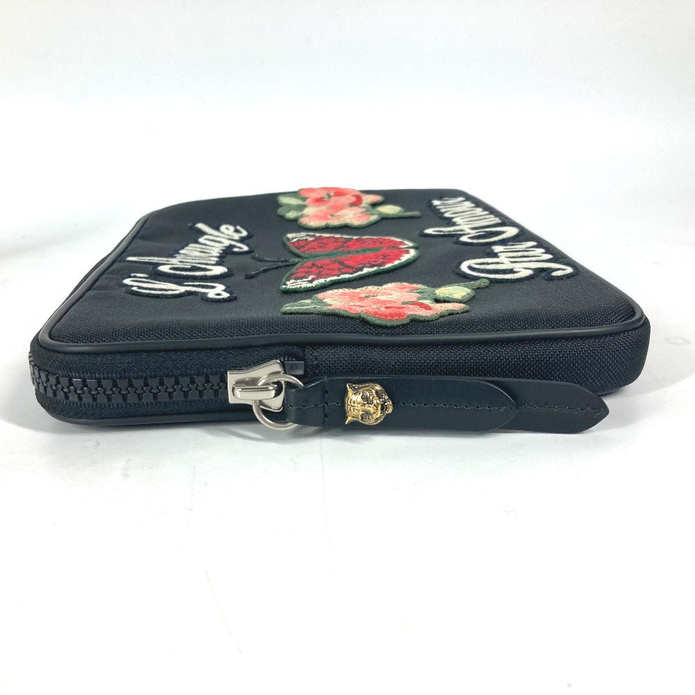 Gucci Clutch Bag 473883 Nylon Black Flower Butterfly Butterfly Flower Embroidery Embroidery Unisex(unisex) Used Authentic