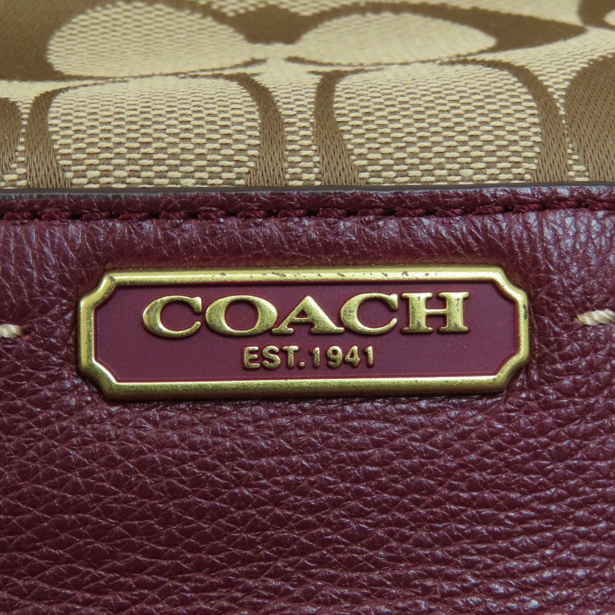 Coach Handbag F23279 Canvas Beige Signature 2 Way