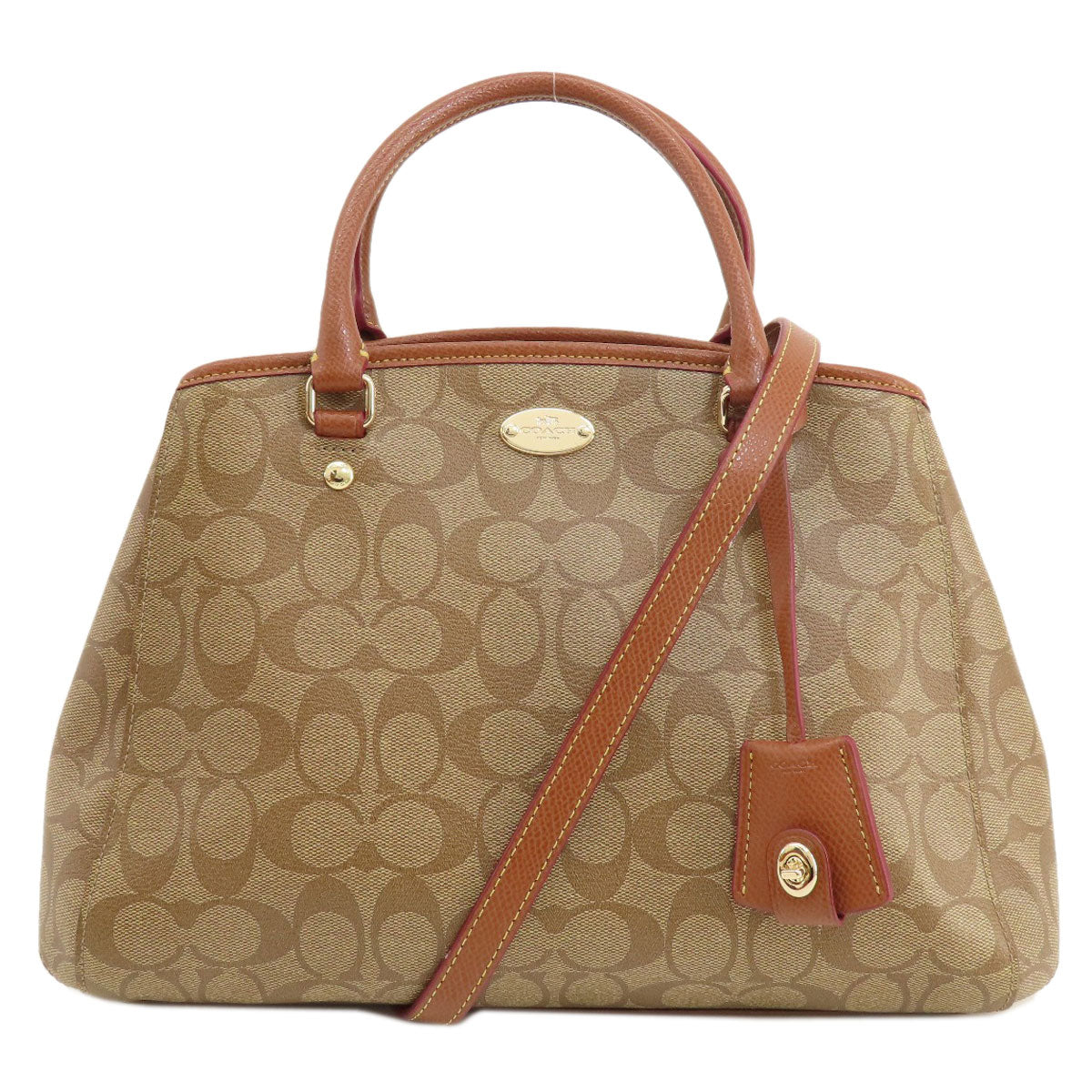 Coach Tote Bag F34608 Pvc Brown Signature 2 Way