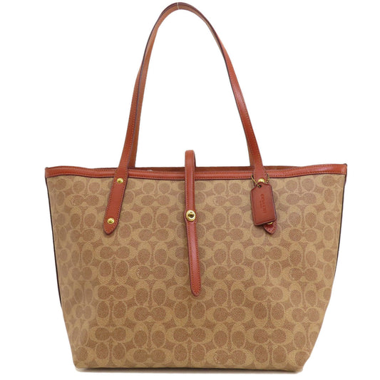 Coach Tote Bag 32714 Pvc Brown Signature