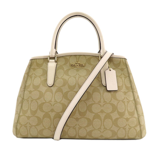 Coach Handbag F58310 Pvc Beige Signature 2 Way