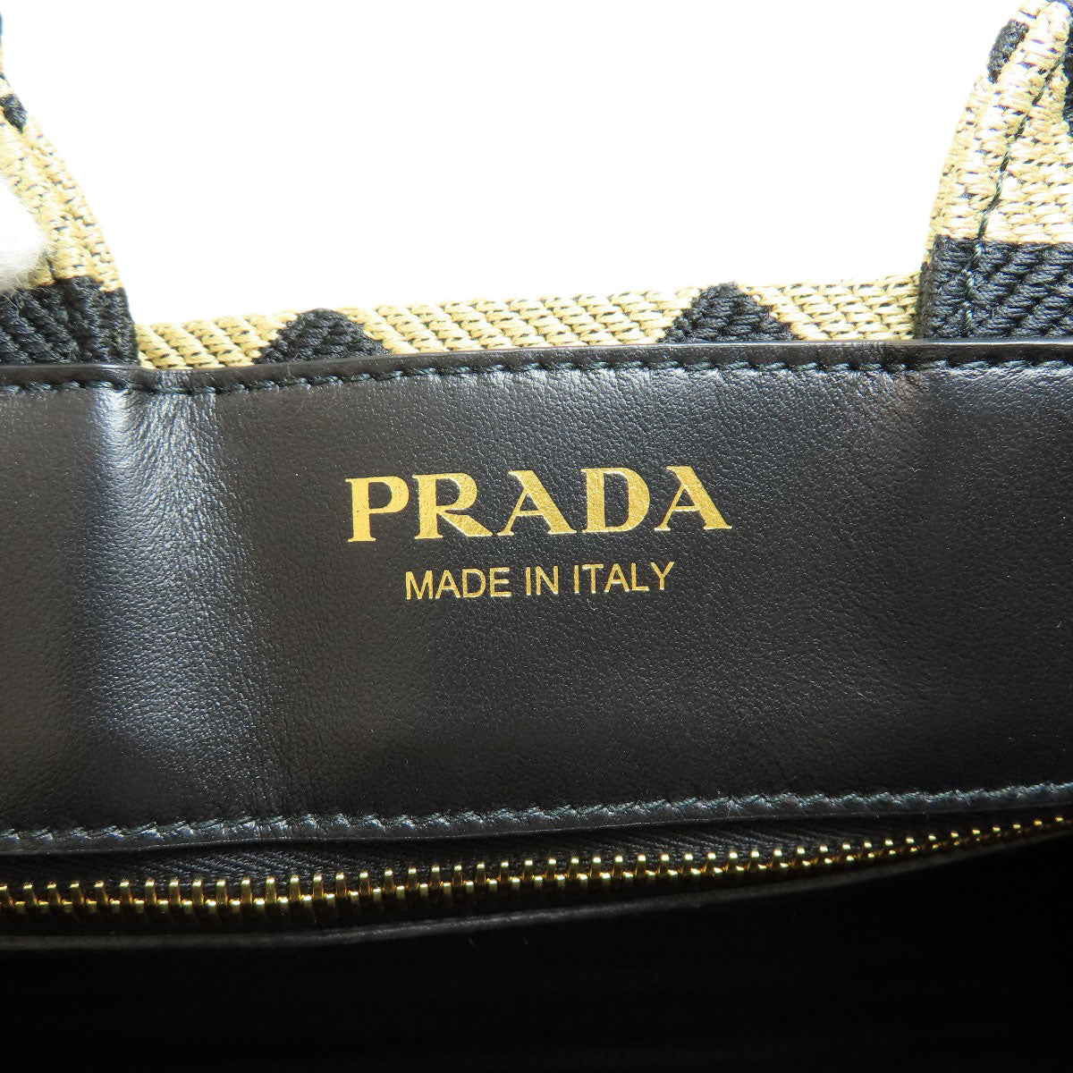 Prada Handbag 1 Ba354 Canvas Black Symbol Embroidery Fabric Small 2 Way Women Used Authentic