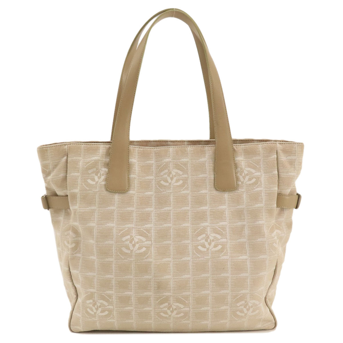 Chanel Tote Bag Nylon Jacquard Beige New Travel Line Gm