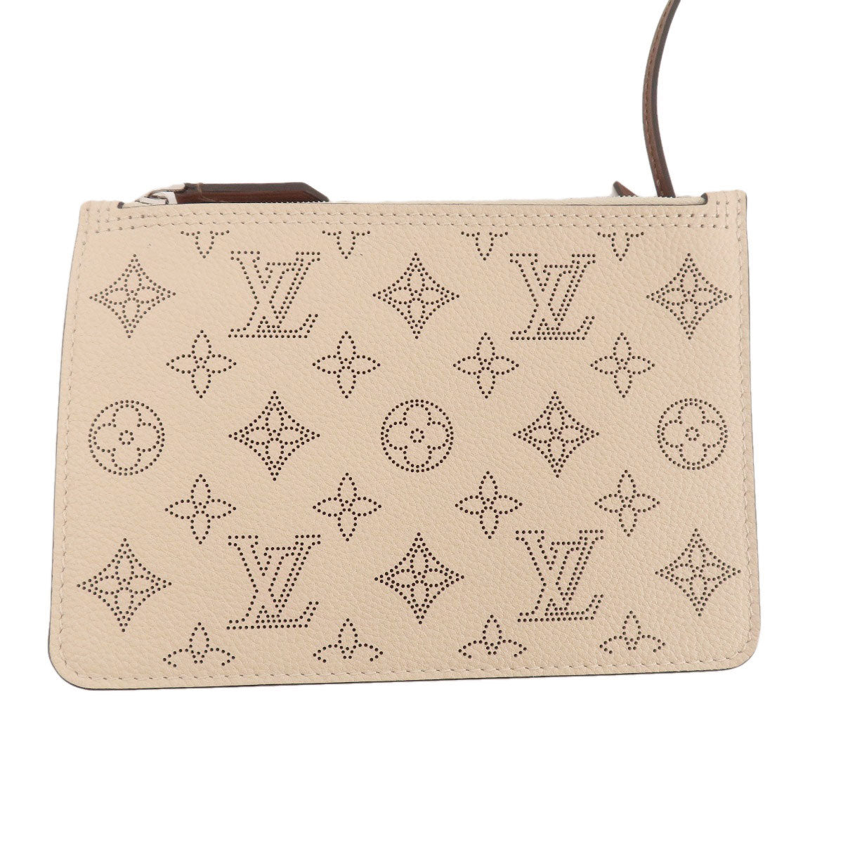 Louis Vuitton Tote Bag M54403 Mahina Leather Beige Girolatta Creme Women Used Authentic