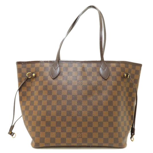 Louis Vuitton Tote Bag N41603 Damier Canvas Brown Neverfull Mm Damier Ebene Rose Ballerine Women Used Authentic