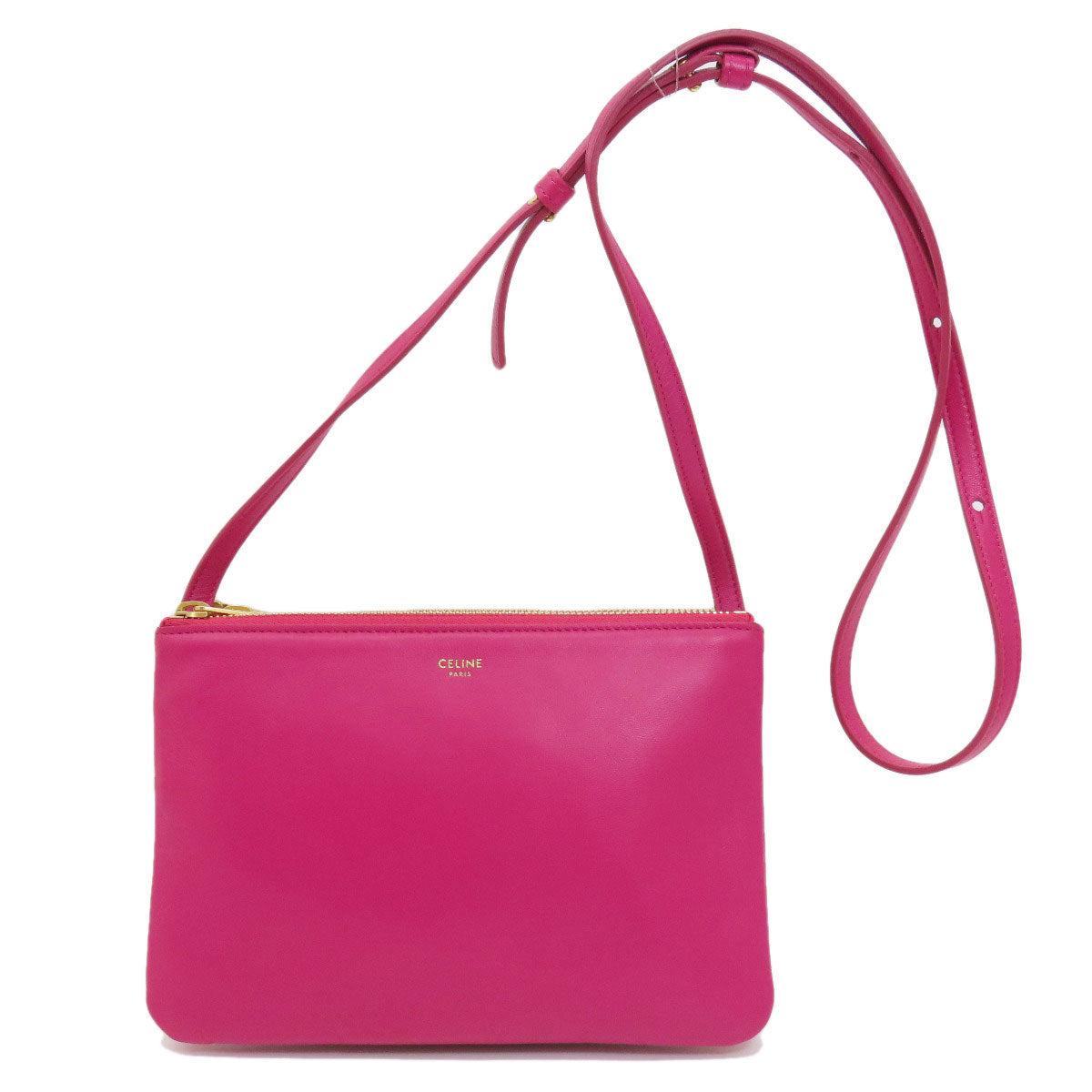 Celine Shoulder Bag Calfskin Pink Trio