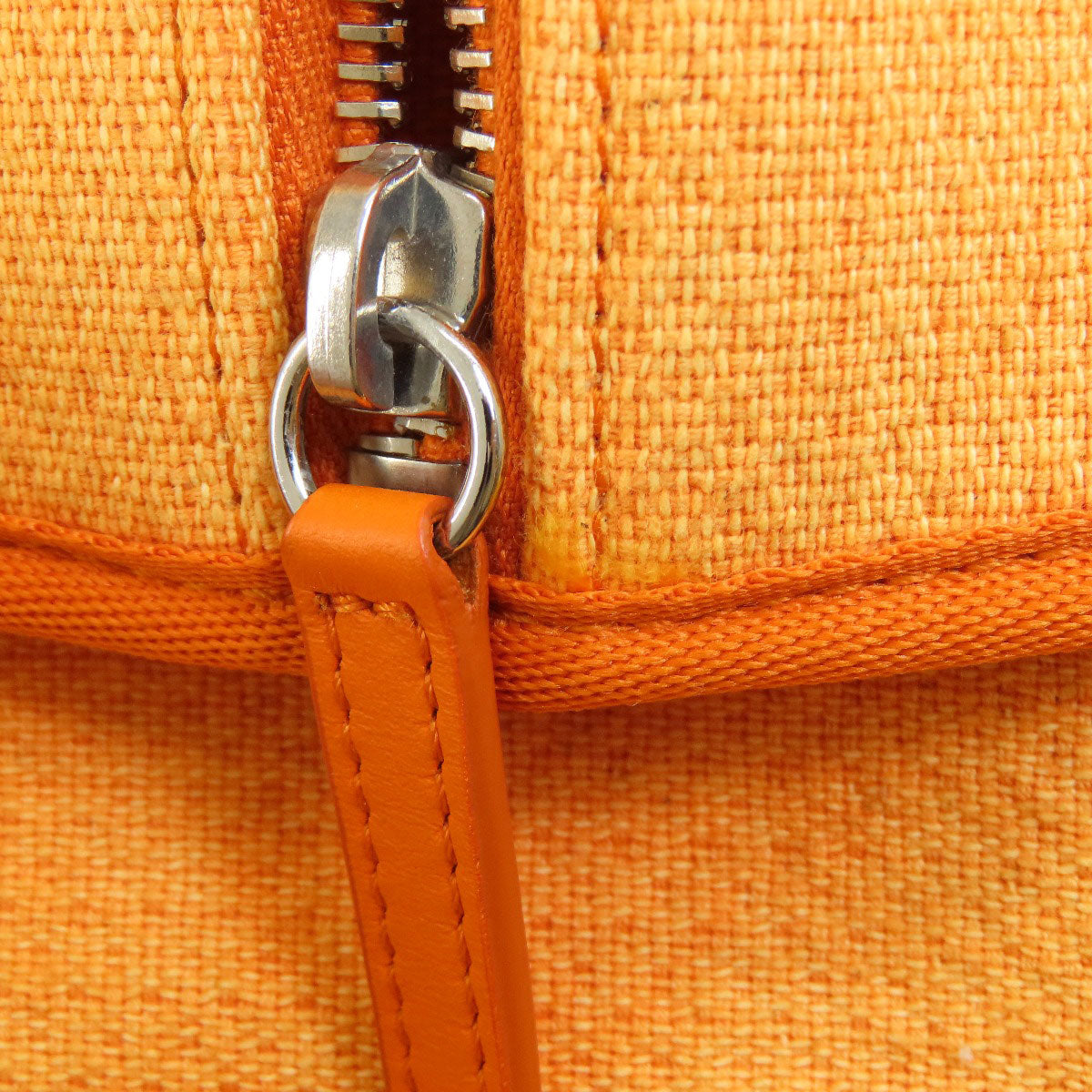 Chanel Handbag Canvas Orange Deauville Bowling Bag Silver Metal