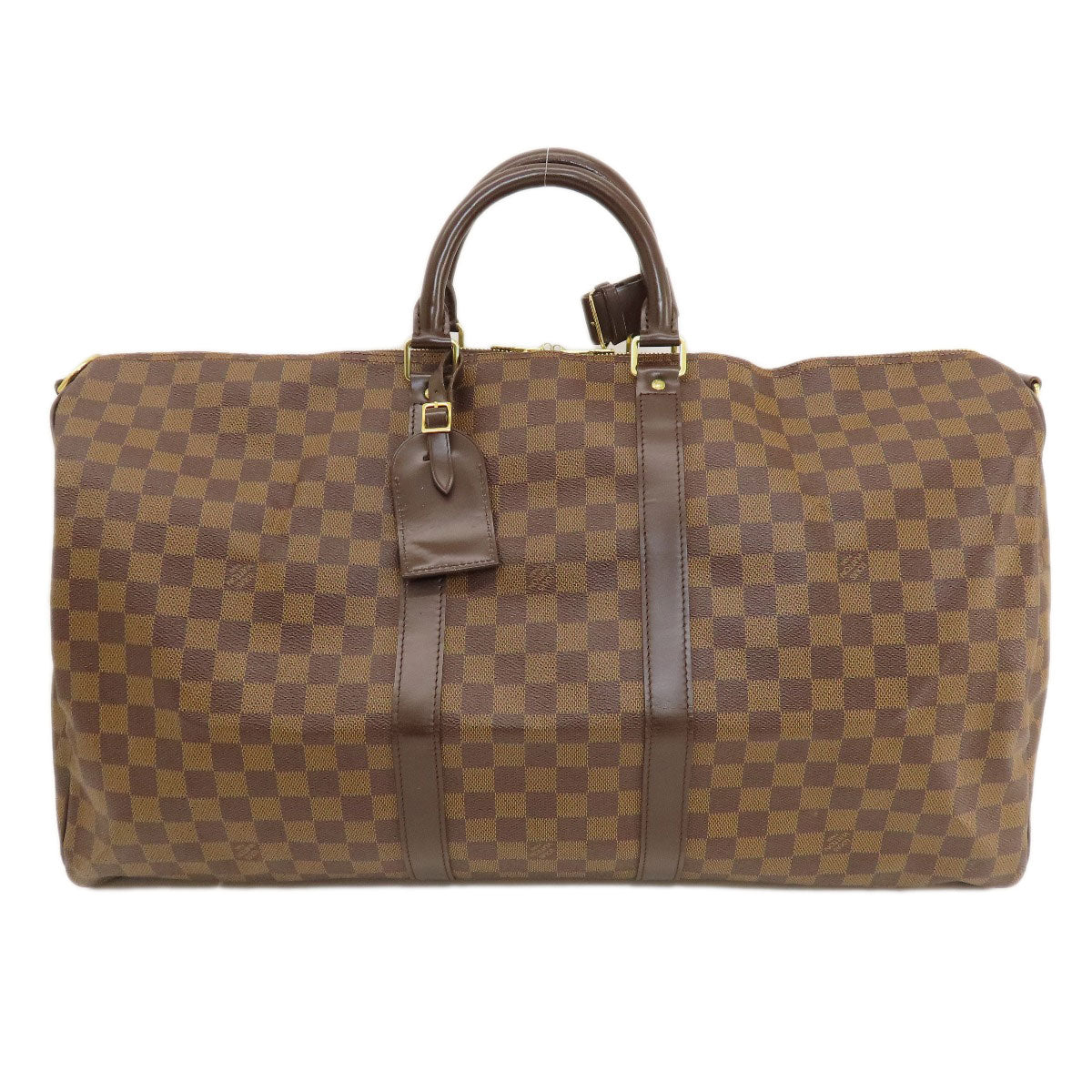 Louis Vuitton Boston Duffel Bag N41414 Damier Canvas Brown Keepall Bandouliere55 Damier Ebene