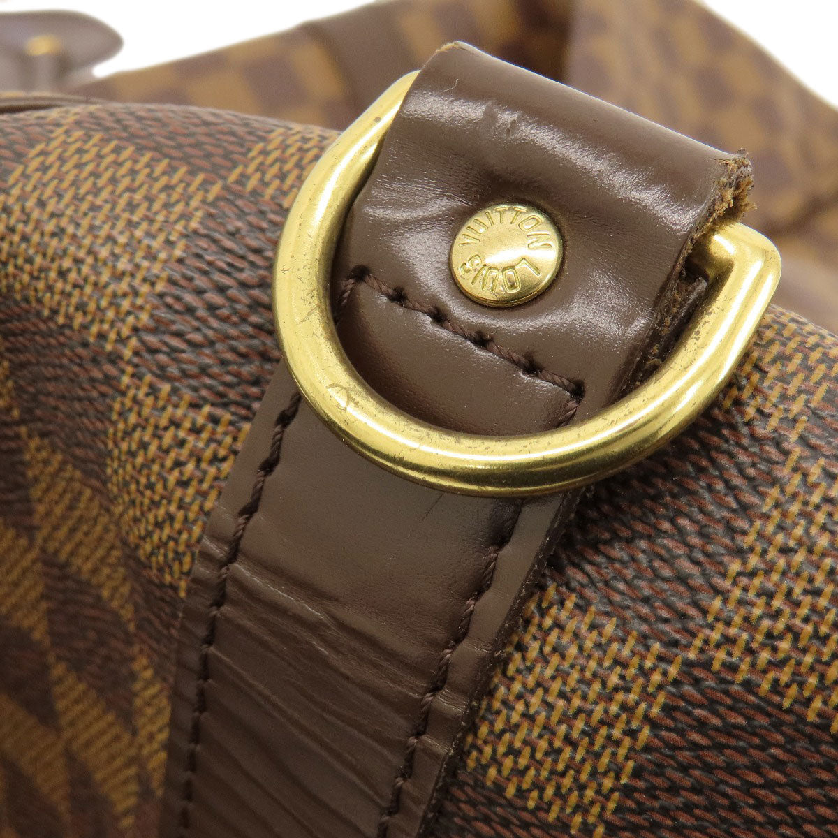 Louis Vuitton Boston Duffel Bag N41414 Damier Canvas Brown Keepall Bandouliere55 Damier Ebene