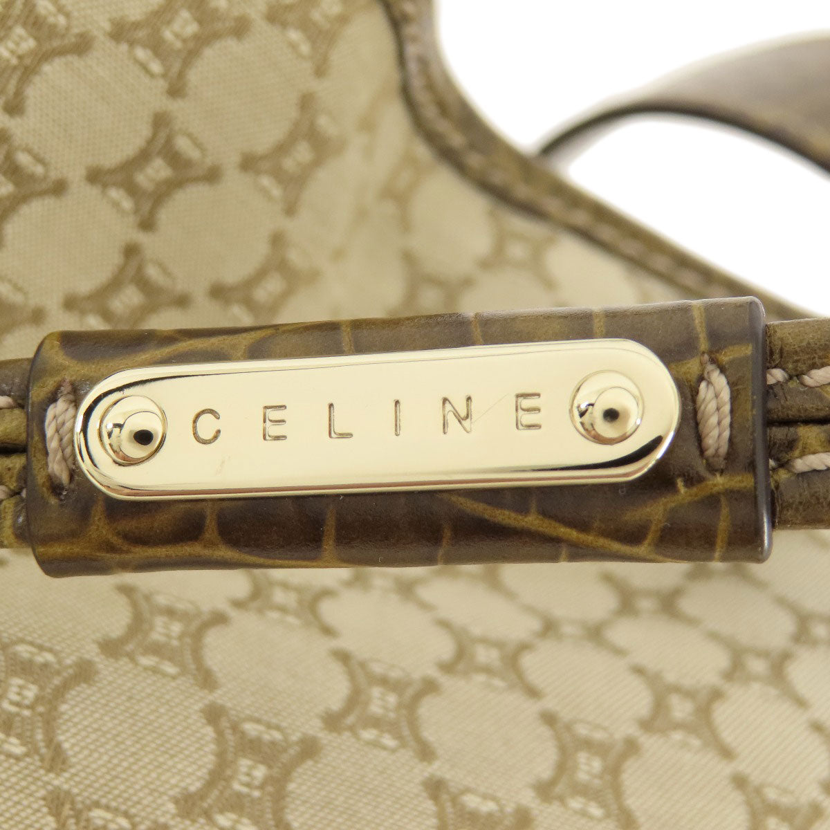 Celine Tote Bag Canvas Beige Macadam Pattern