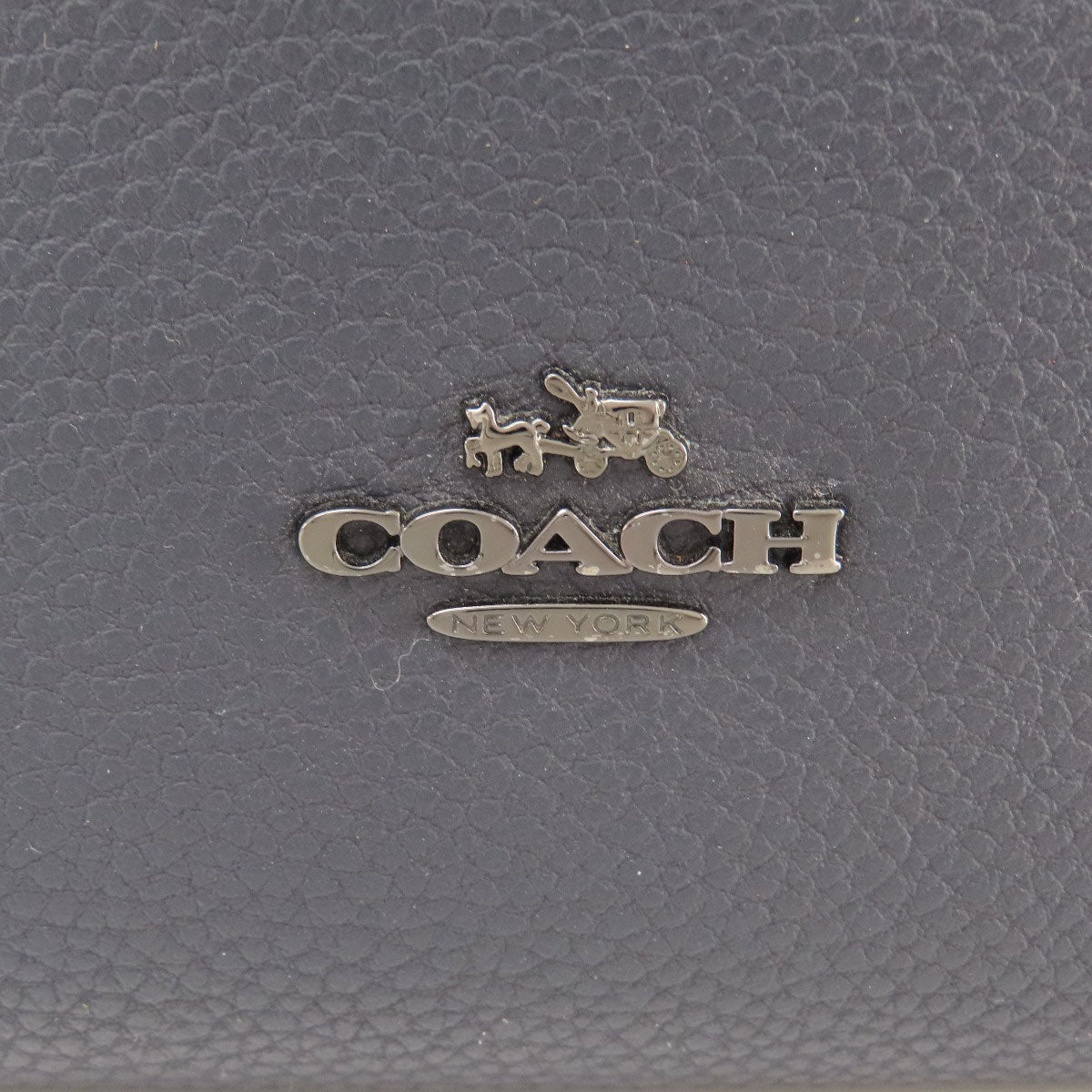 Coach Tote Bag 58849 Leather Navy Logo Metal