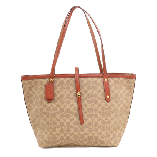 Coach Tote Bag 32714 Pvc Beige Signature