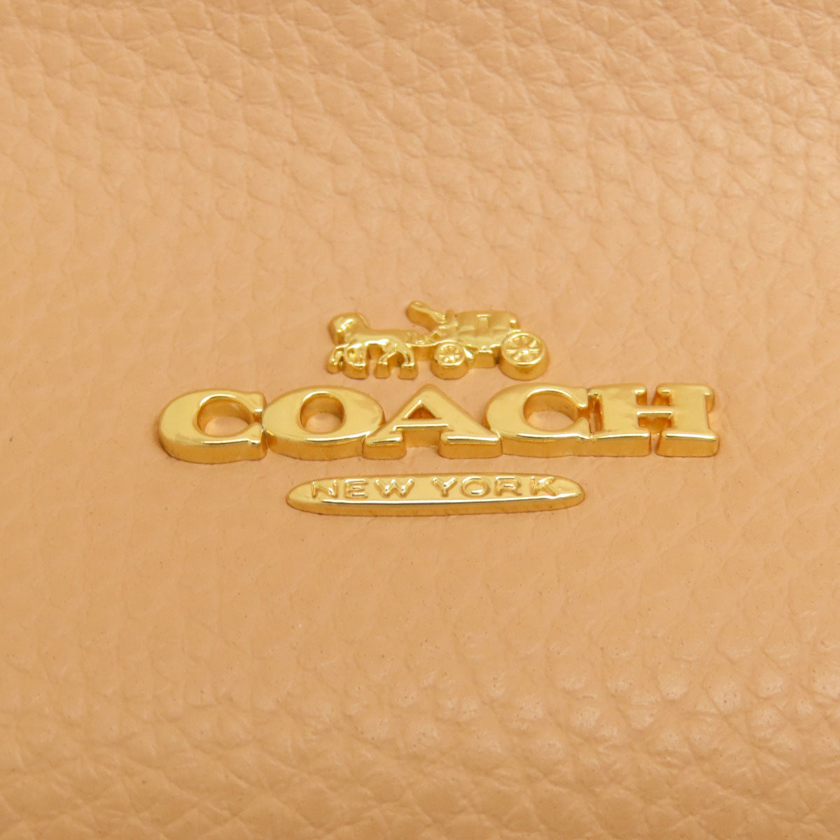 Coach Tote Bag 58849 Leather Beige Logo Metal