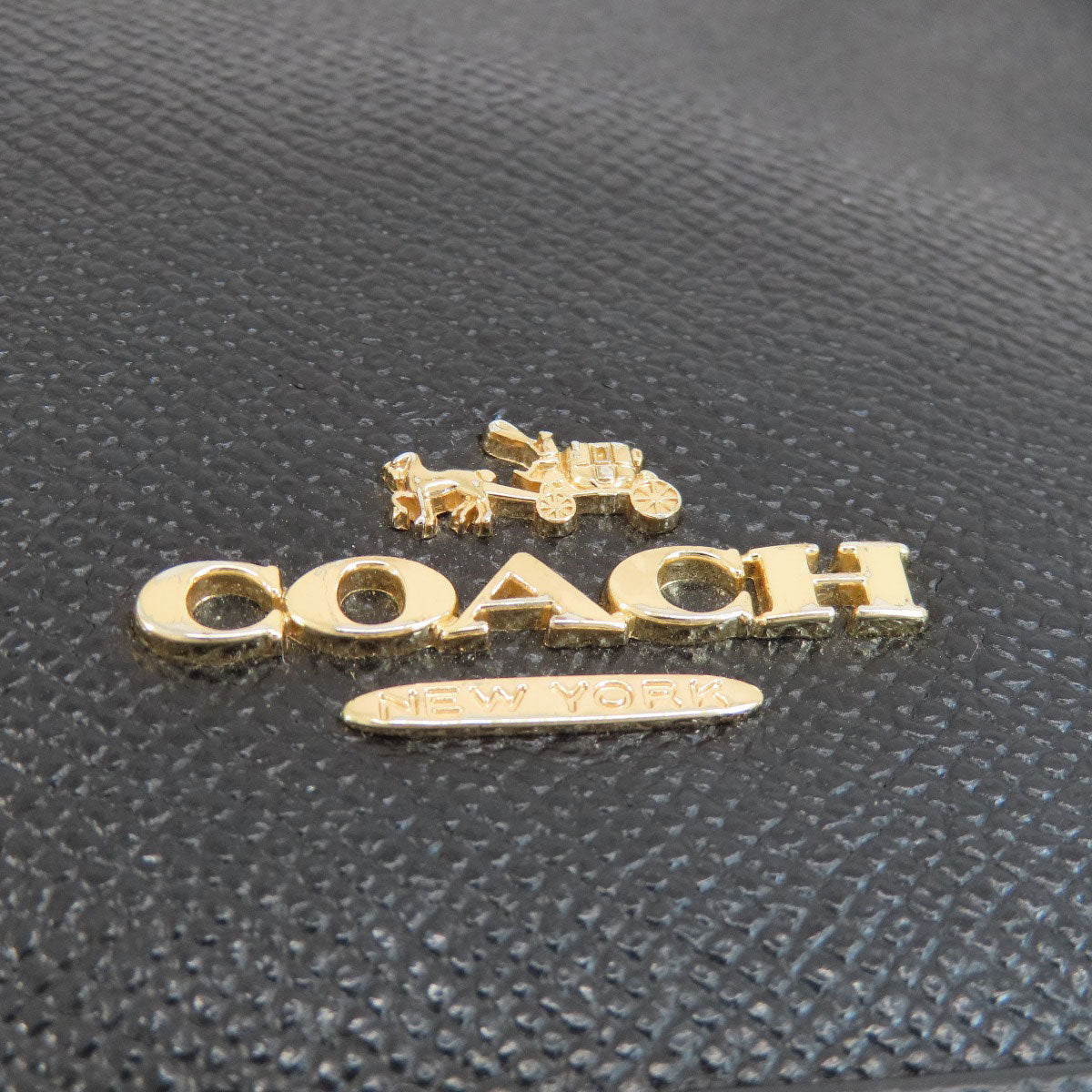 Coach Tote Bag F57524 Leather Black Logo 2 Way