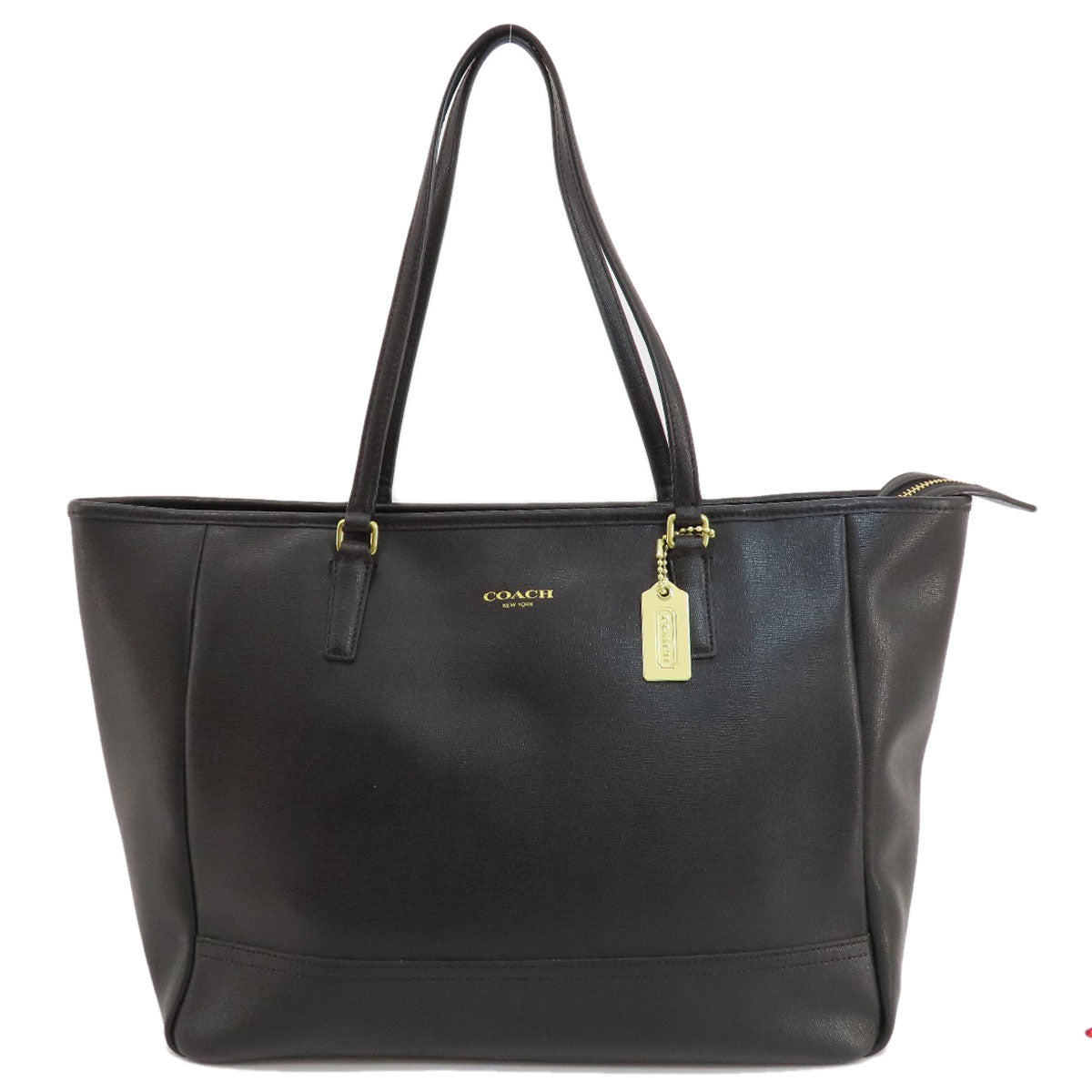 Coach Tote Bag 23576 Leather Black Logo