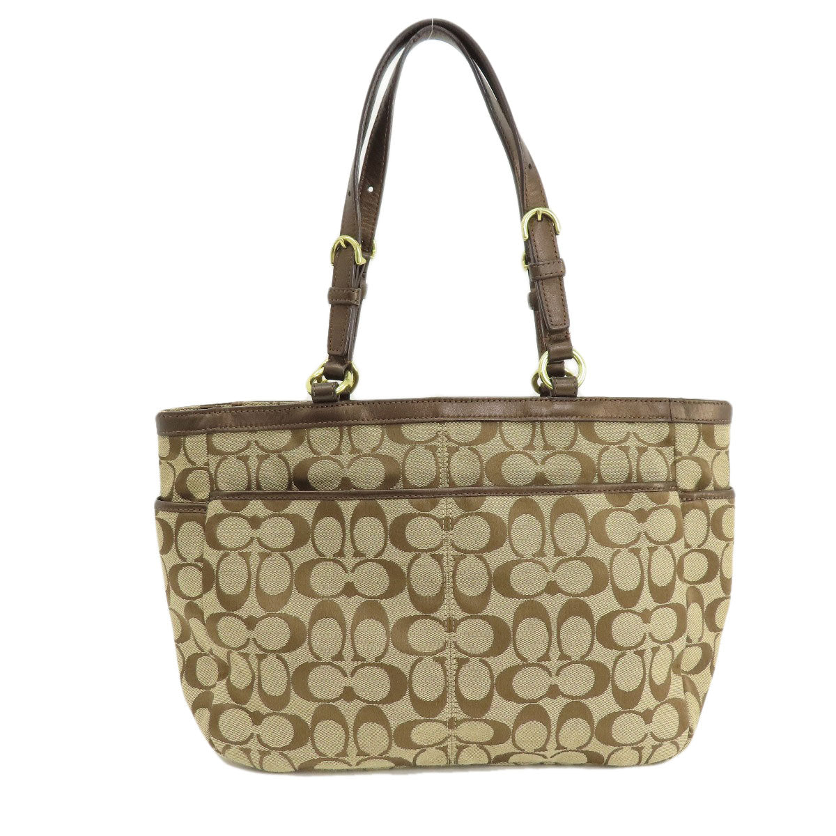 Coach Tote Bag F17726 Canvas Brown Signature