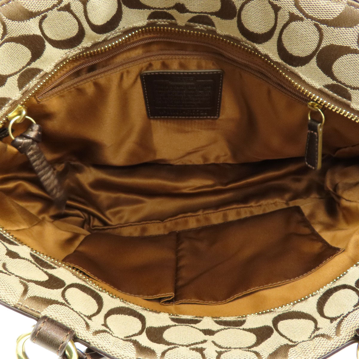 Coach Tote Bag F17726 Canvas Brown Signature