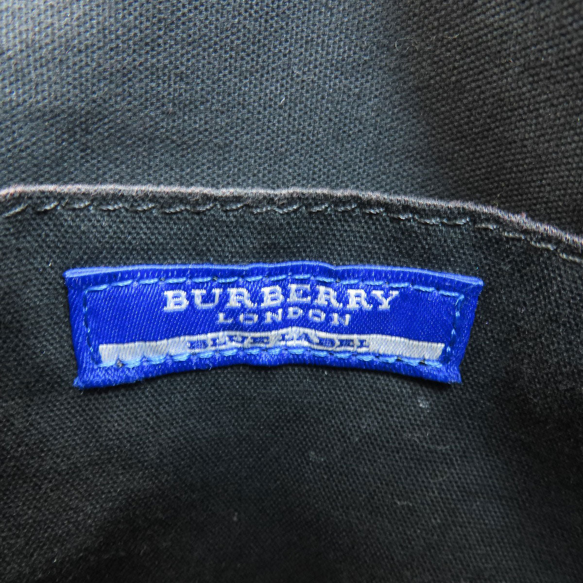 Burberry Handbag Canvas Black Blue Label Women Used Authentic