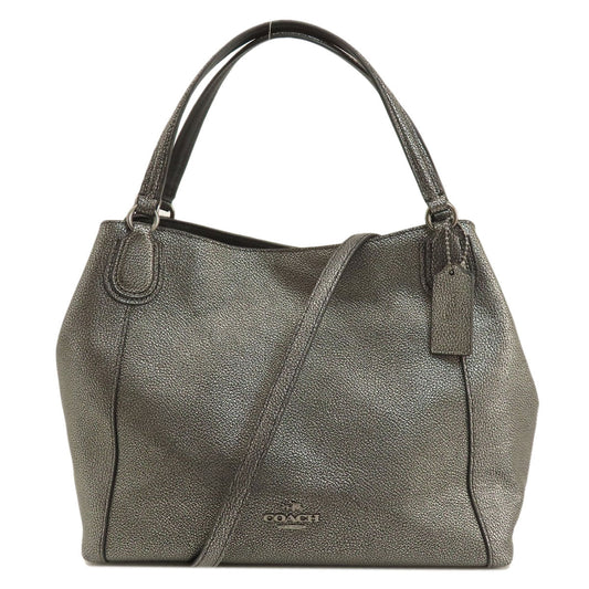 Coach Handbag 36101 Leather Gray 2 Way